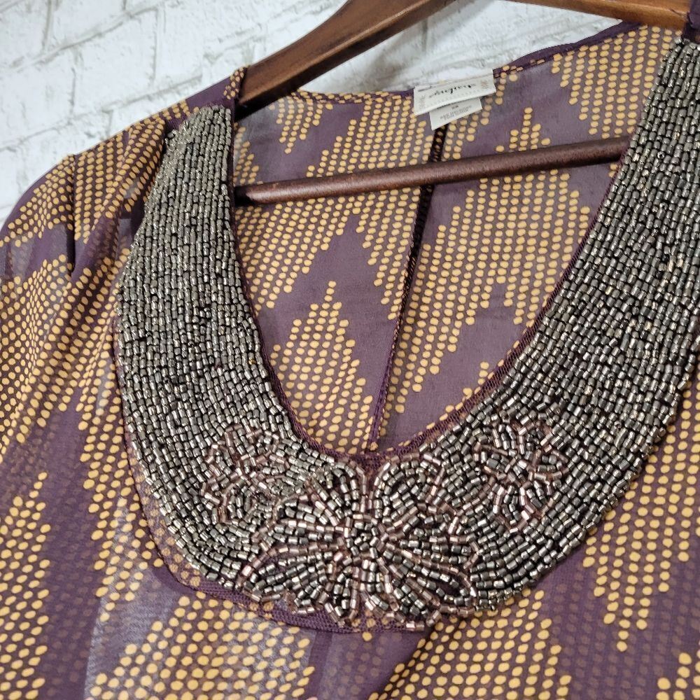 Daytrip long sleeve beaded top blouse - Picture 6 of 15